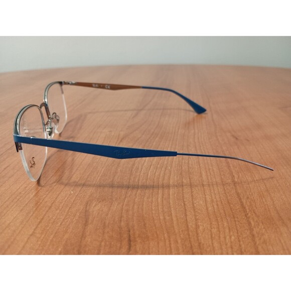 RAY-BAN RB6433 3041 Navy Blue Silver Half Rimless Eyeglasses Frame 53-19-145 - Picture 3 of 8